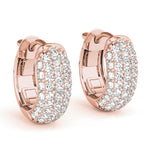 Five-Row Pavé Diamond Huggie Earrings