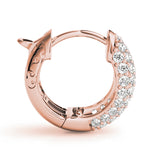 Five-Row Pavé Diamond Huggie Earrings
