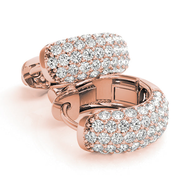 Five-Row Pavé Diamond Huggie Earrings