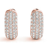 Five-Row Pavé Diamond Huggie Earrings
