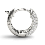 Five-Row Pavé Diamond Huggie Earrings