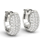 Five-Row Pavé Diamond Huggie Earrings