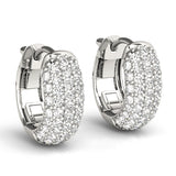Five-Row Pavé Diamond Huggie Earrings