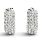 Five-Row Pavé Diamond Huggie Earrings