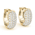 Five-Row Pavé Diamond Huggie Earrings