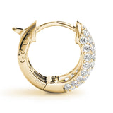 Five-Row Pavé Diamond Huggie Earrings