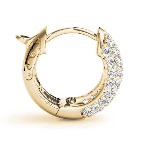 Five-Row Pavé Diamond Huggie Earrings