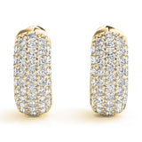 Five-Row Pavé Diamond Huggie Earrings