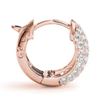 Five-Row Pavé Diamond Huggie Earrings