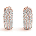 Five-Row Pavé Diamond Huggie Earrings