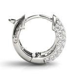 Five-Row Pavé Diamond Huggie Earrings