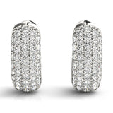 Five-Row Pavé Diamond Huggie Earrings