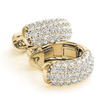 Five-Row Pavé Diamond Huggie Earrings