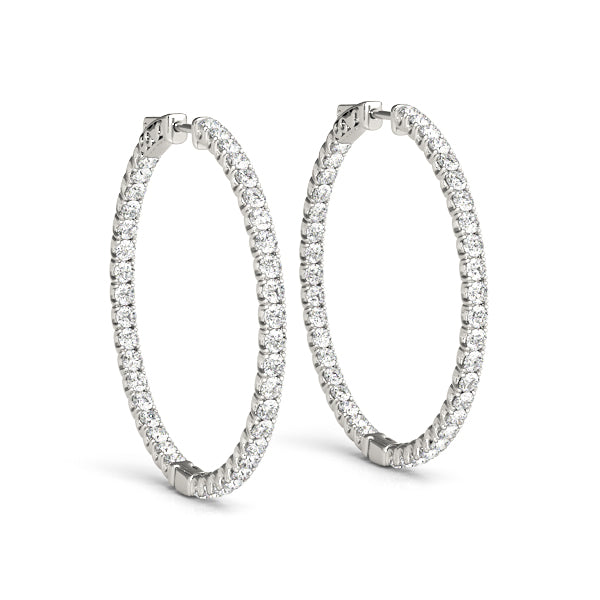 Lab Grown Diamond Inside-Out Value Lock Hoop Earrings