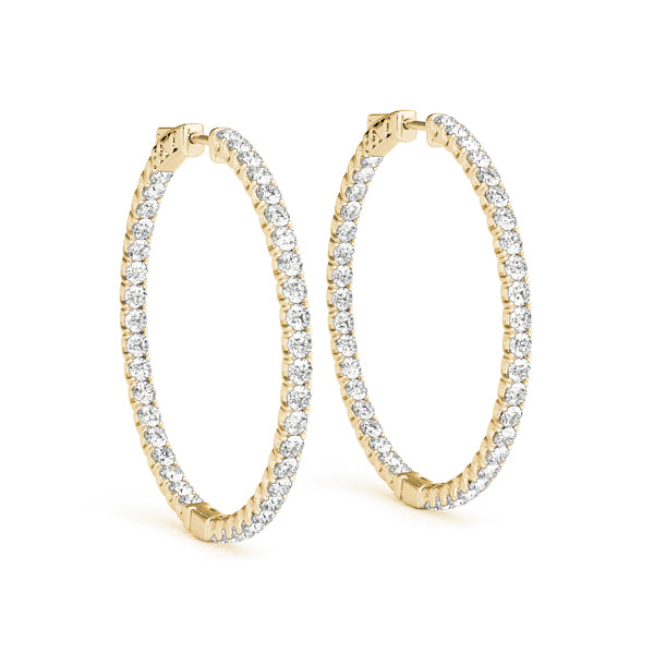 Lab Grown Diamond Inside-Out Value Lock Hoop Earrings