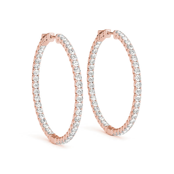 Lab Grown Diamond Inside-Out Value Lock Hoop Earrings