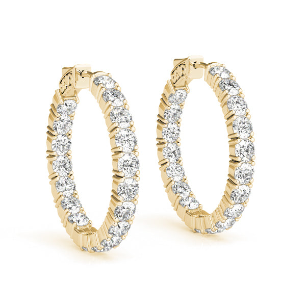 Lab Grown Diamond Inside-Out Vault Lock Hoop Earrings