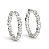 Natural Diamond Inside-Out Vault Lock Hoop Earrings