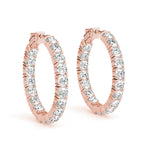 Natural Diamond Inside-Out Vault Lock Hoop Earrings