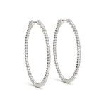 Lab Grown Diamond Inside-Out Oval Shaped Vault Lock Hoop Earrings