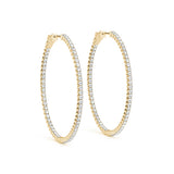 Lab Grown Diamond Inside-Out Oval Shaped Vault Lock Hoop Earrings