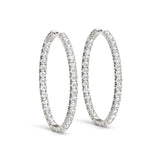 Lab Grown Diamond Oval Shaped Inside-Out Hoop Earrings