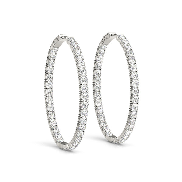 Lab Grown Diamond Oval Shaped Inside-Out Hoop Earrings