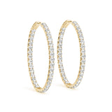 Lab Grown Diamond Oval Shaped Inside-Out Hoop Earrings