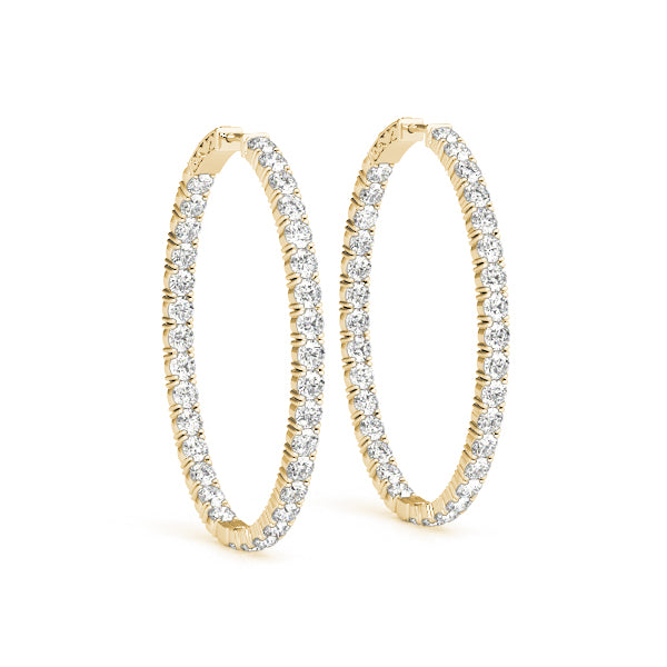 Lab Grown Diamond Oval Shaped Inside-Out Hoop Earrings