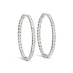 Lab Grown Diamond Oval Shaped Inside-Out Hoop Earrings
