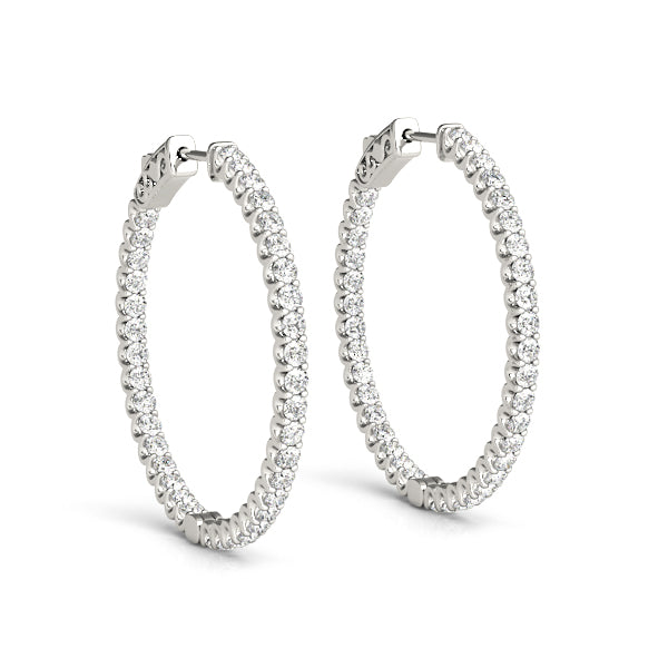 Lab Grown Diamond U-Prong Inside-Out Hoop Earrings