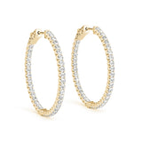 Lab Grown Diamond U-Prong Inside-Out Hoop Earrings