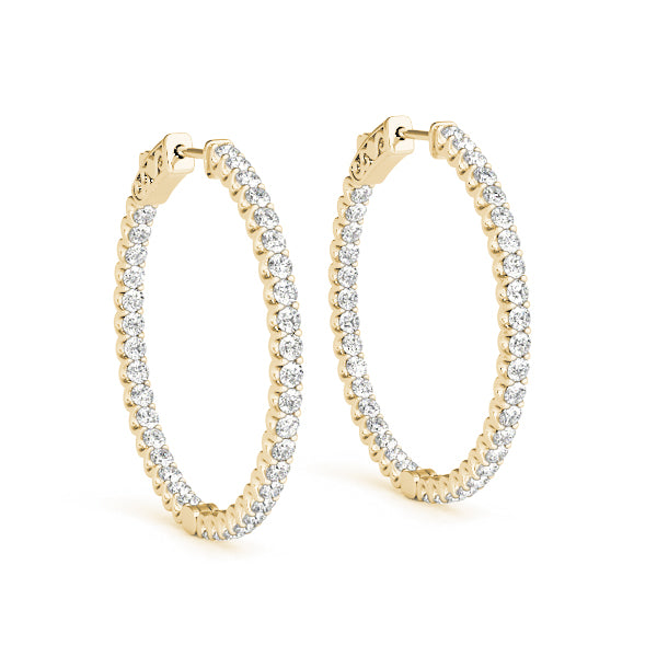 Lab Grown Diamond U-Prong Inside-Out Hoop Earrings