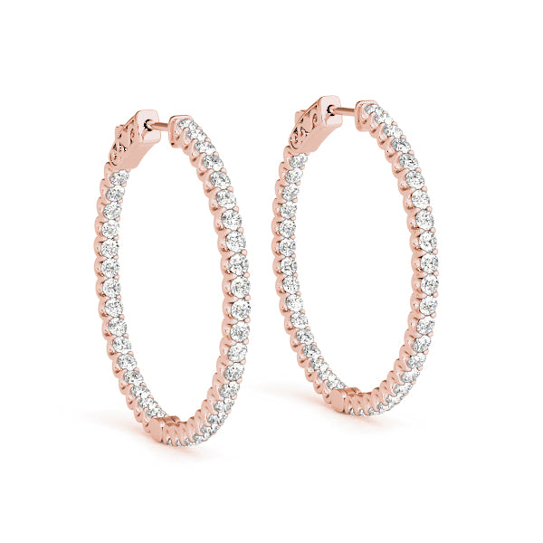 Lab Grown Diamond U-Prong Inside-Out Hoop Earrings