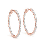 Natural Diamond U-Prong Inside-Out Hoop Earrings