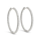Lab Grown Diamond Shared Prong Inside-Out Hoop Earrings, Vault Lock