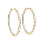 Lab Grown Diamond Shared Prong Inside-Out Hoop Earrings, Vault Lock
