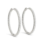 Lab Grown Diamond Shared Prong Inside-Out Hoop Earrings, Vault Lock