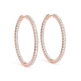 Lab Grown Diamond Shared Prong Inside-Out Hoop Earrings, Vault Lock