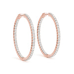 Natural Diamond Shared Prong Inside-Out Hoop Earrings, Vault Lock