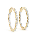 Lab Grown Diamond Oval Shaped Inside-Out Hoop Earrings