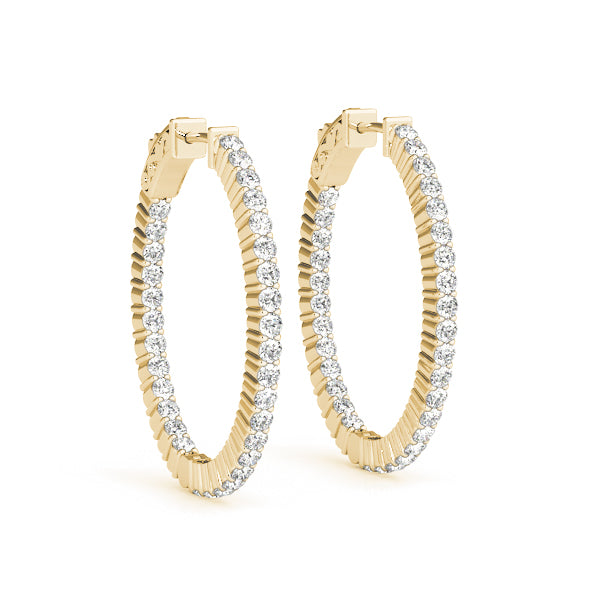 Lab Grown Diamond Oval Shaped Inside-Out Hoop Earrings