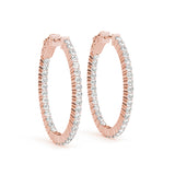 Lab Grown Diamond Oval Shaped Inside-Out Hoop Earrings