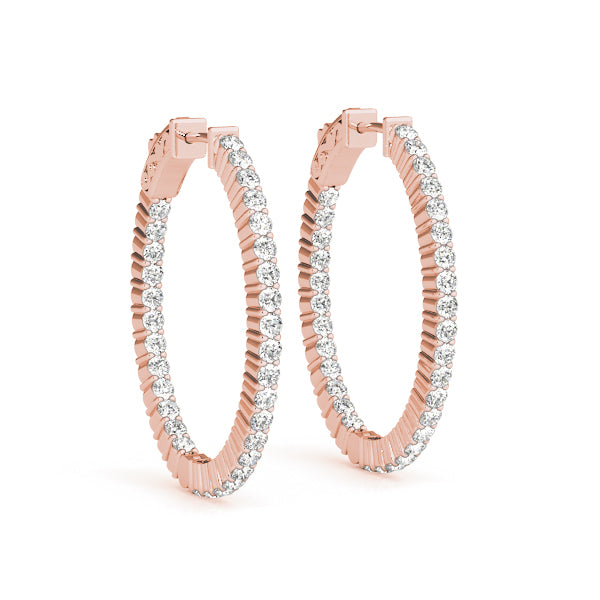 Lab Grown Diamond Oval Shaped Inside-Out Hoop Earrings