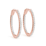 Lab Grown Diamond Oval Shaped Inside-Out Hoop Earrings