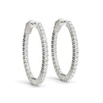 Lab Grown Diamond Oval Shaped Inside-Out Hoop Earrings