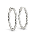 Lab Grown Diamond Oval Shaped Inside-Out Hoop Earrings
