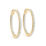 Lab Grown Diamond Oval Shaped Inside-Out Hoop Earrings
