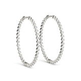 Natural Diamond Round Shaped Inside-Out Hoop Earrings