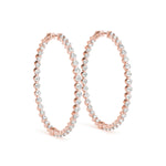 Natural Diamond Round Shaped Inside-Out Hoop Earrings